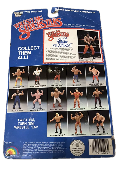 1986 WWF LJN Wrestling Superstars Series 3 Ricky "The Dragon" Steamboat [13-Back Card]
