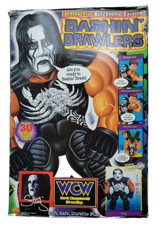 1998 WCW Toy Biz Bashin' Brawlers Series 1 Sting [Black & White]