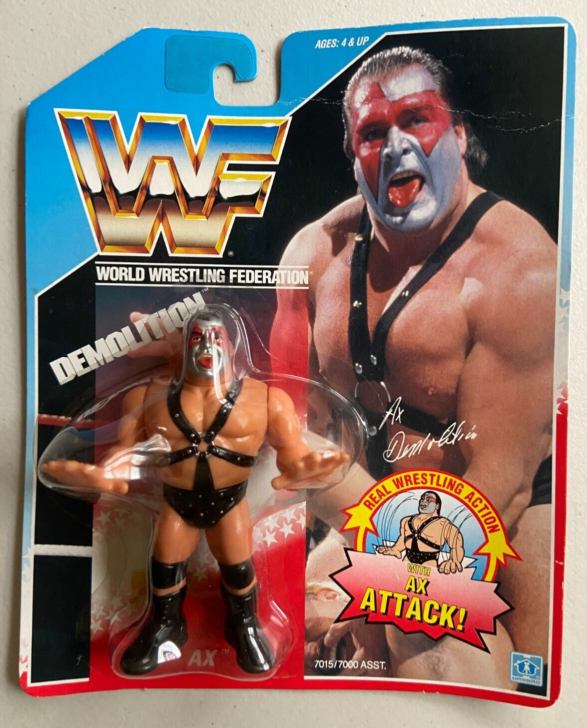 1990 WWF Hasbro Series 1 Ax with Ax Attack! – Wrestling Figure 
