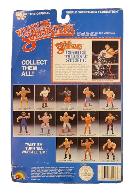 1986 WWF LJN Wrestling Superstars Series 3 George "The Animal" Steele [13B-Back Card]