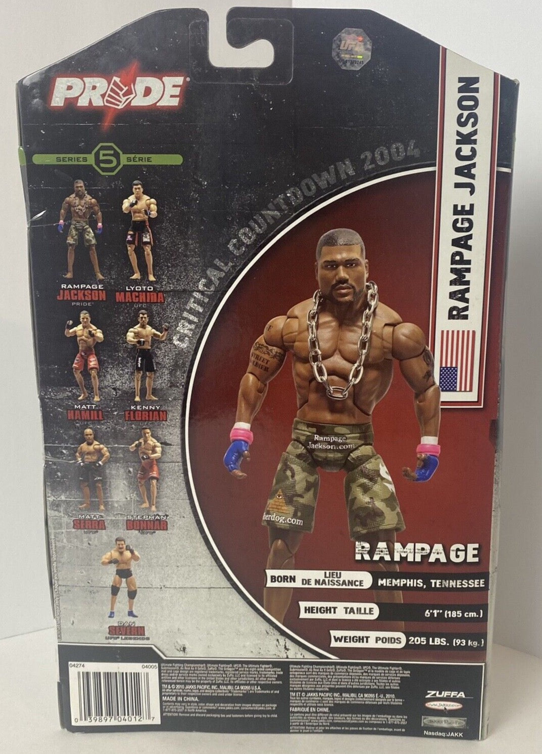 2010 Jakks Pacific PRIDE Critical Countdown 2004 Series 5 Rampage Jackson