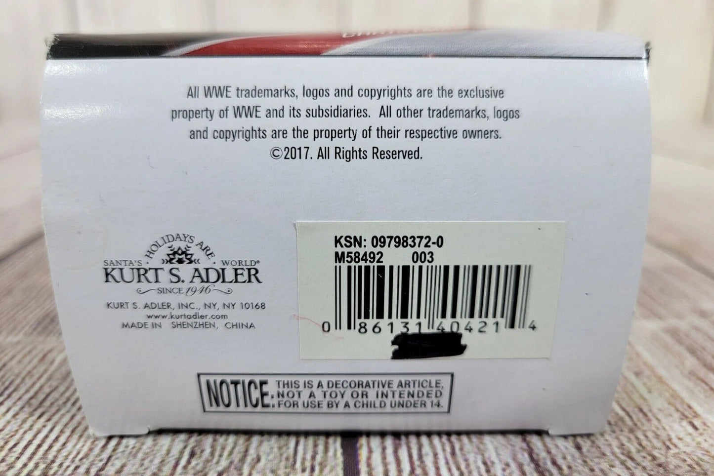 2017 WWE Kurt Adler John Cena Christmas Ornament