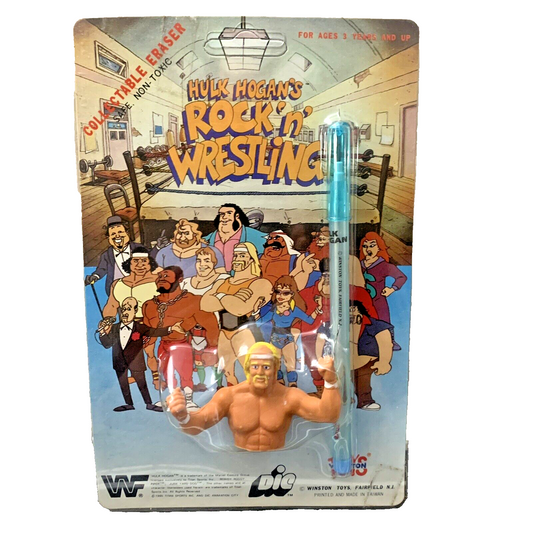 1985 WWF Winston Toys Hulk Hogan's Rock 'N' Wrestling Collectable Erasers Hulk Hogan Pencil Topper