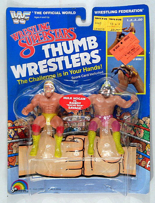 1986 WWF LJN Wrestling Superstars Thumb Wrestlers Hulk Hogan vs. Randy "Macho Man" Savage