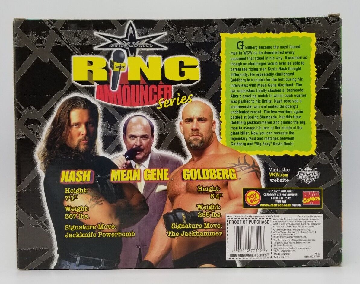 1999 WCW Toy Biz Ring Announcer Series: Nash, Mean Gene & Goldberg