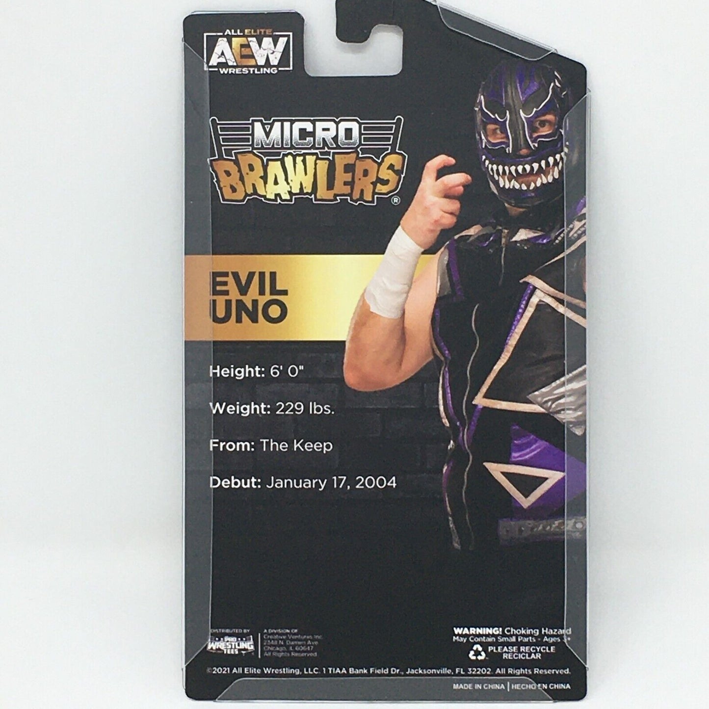 2022 AEW Pro Wrestling Tees Crate Exclusive Evil Uno Micro Brawler