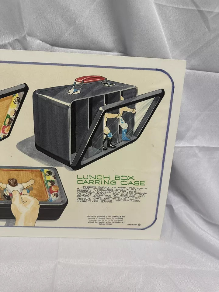 Unreleased WWF LJN Wrestling Superstars Thumb Wrestlers Lunch Box Carrying Case