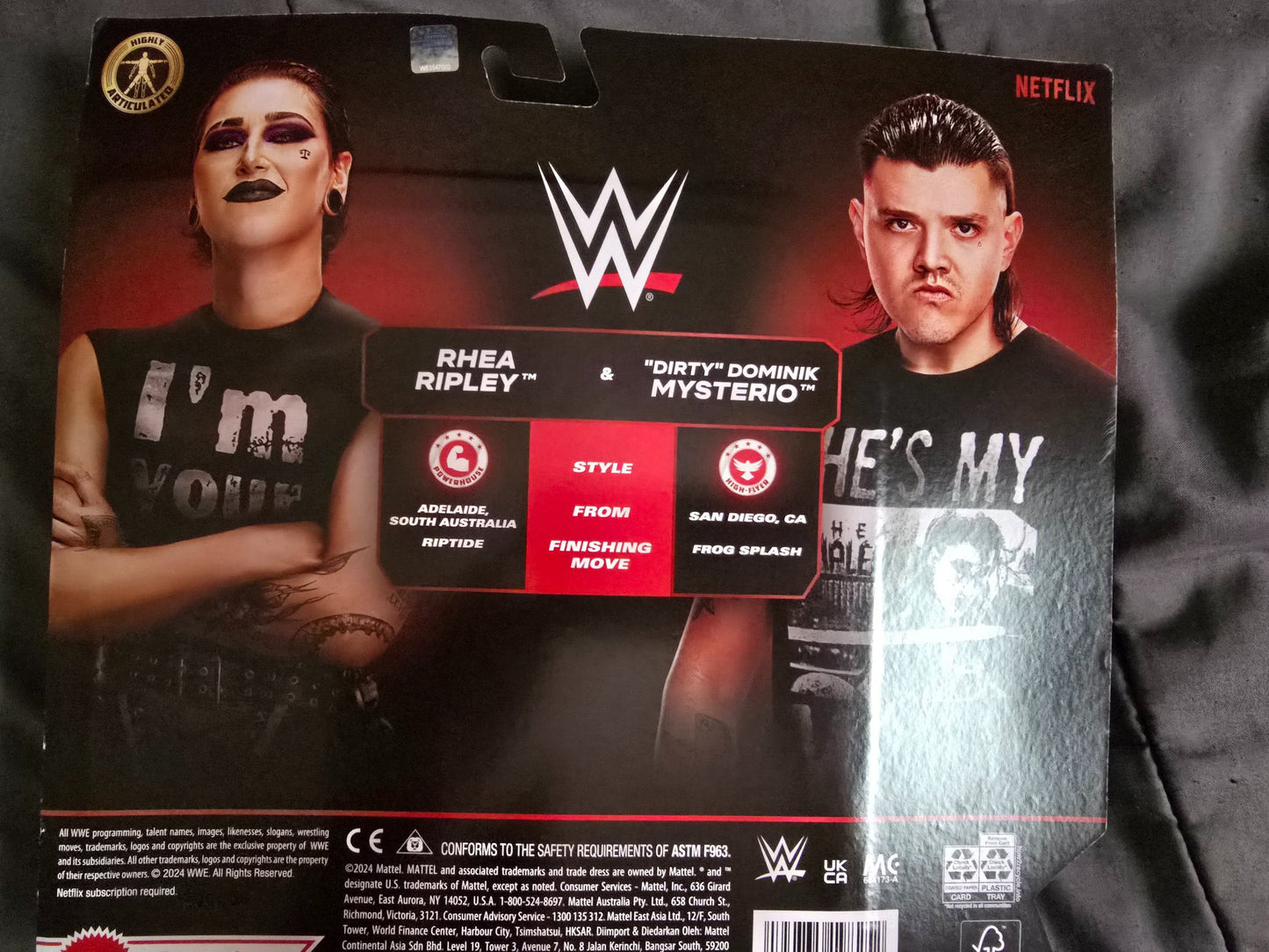 2024 WWE Mattel Main Event Raw on Netflix 2-Pack: Rhea Ripley & "Dirty" Dominik Mysterio