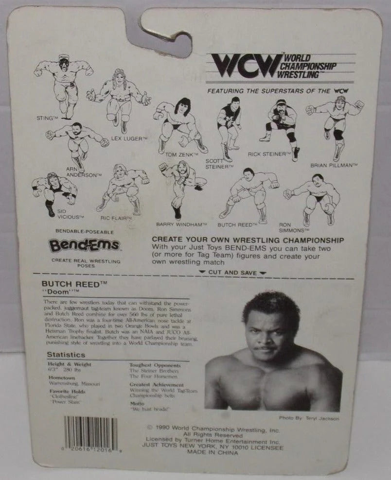 1990 WCW Just Toys Bend-Ems Butch Reed
