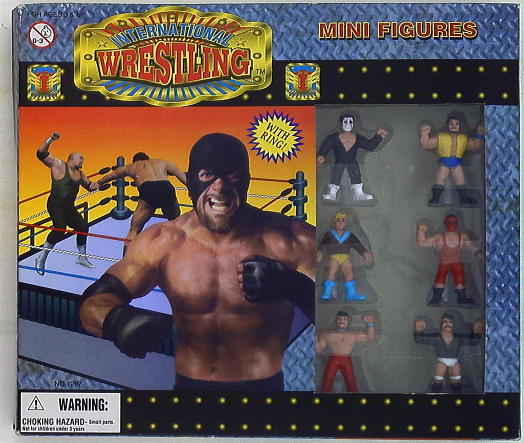 1999 Hinstar International Wrestling Bootleg/Knockoff Mini Figures 6-Pack with Ring