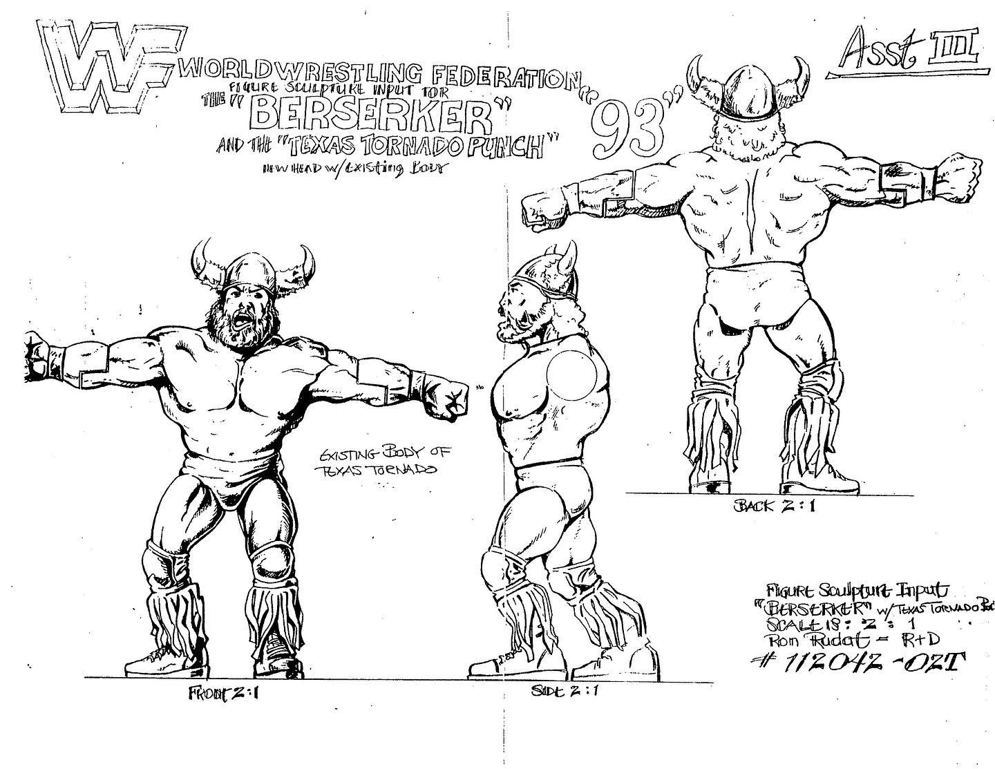 1993 WWF Hasbro Series 6 Berzerker with Berzerker Blast!