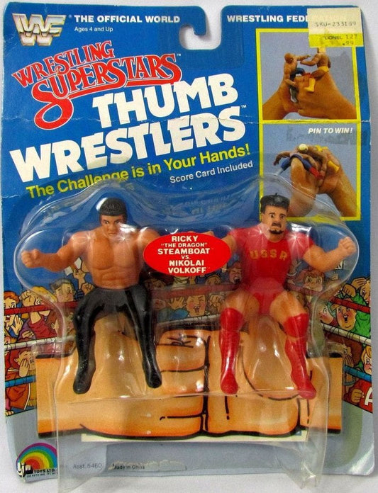 1986 WWF LJN Wrestling Superstars Thumb Wrestlers Ricky "The Dragon" Steamboat vs. Nikolai Volkoff