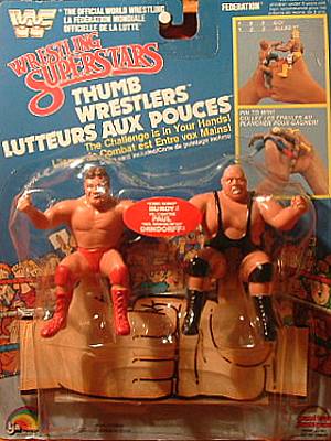 1987 WWF LJN Wrestling Superstars Thumb Wrestlers Paul "Mr. Wonderful" Orndorff vs. King Kong Bundy