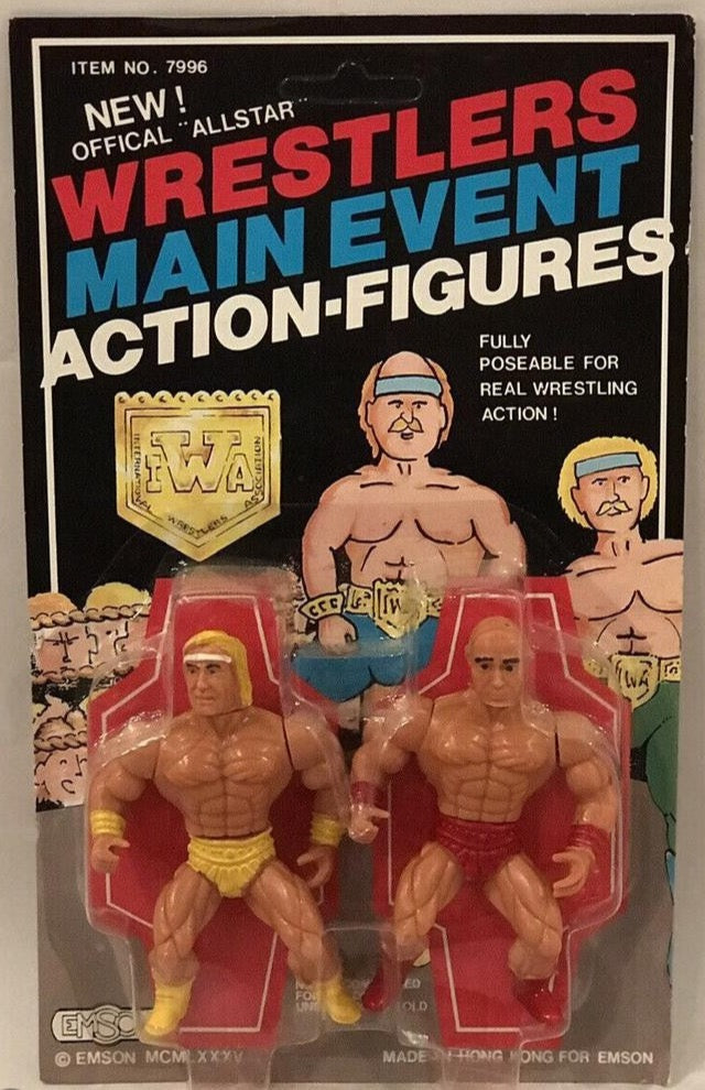 1985 Emson Bootleg/Knockoff IWA Wrestlers Main Event Action Figure 2-Pack