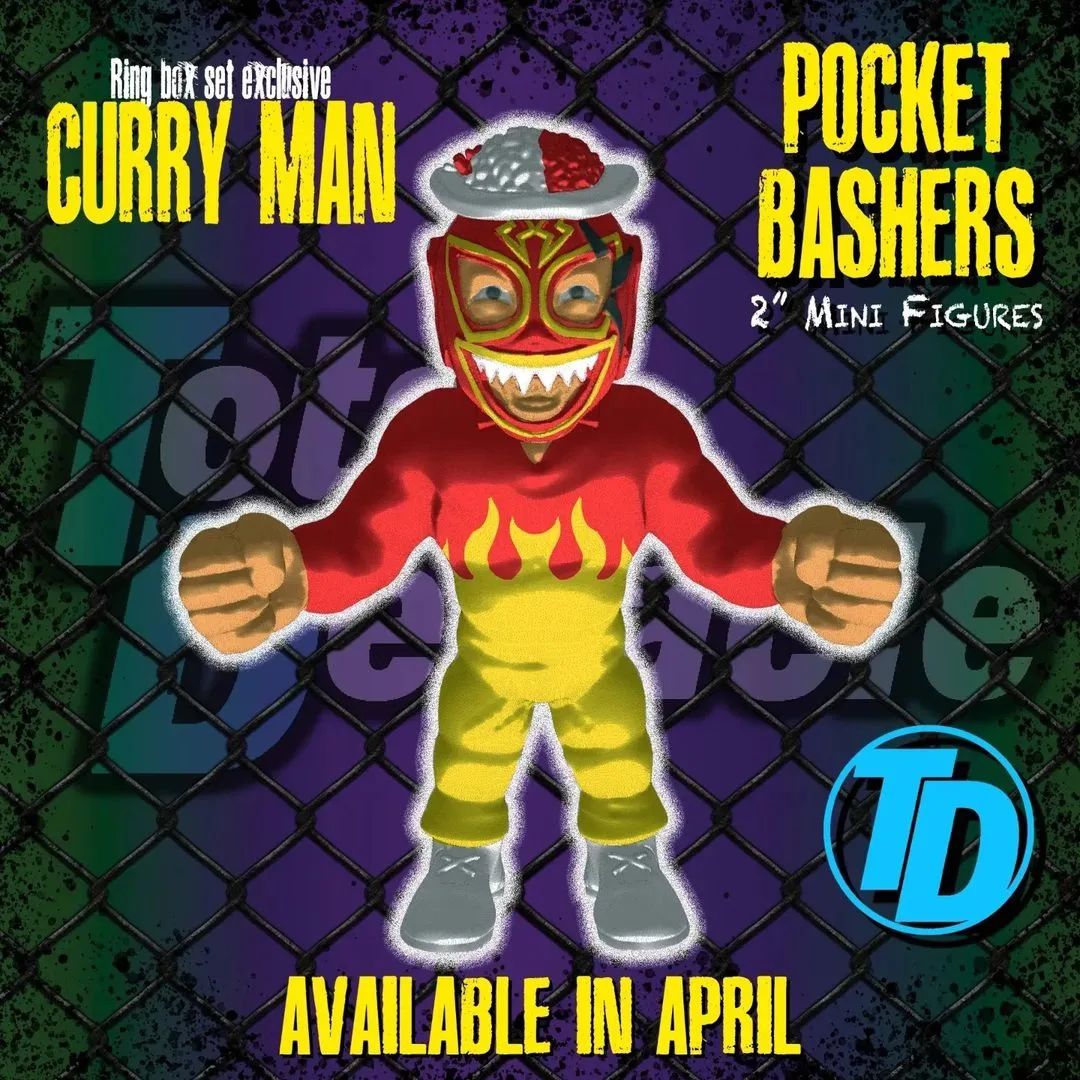 Total Debacle Shirt Co. Pocket Bashers Ring Gift Set: Curry Man vs. Great Sasuke