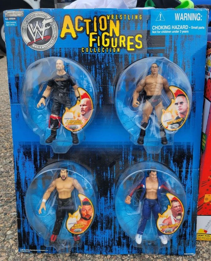 2000 WWF Jakks Pacific Titantron Live Wholesaler Exclusive Box Set: Stone Cold Steve Austin, The Rock, Steve Blackman & Kurt Angle