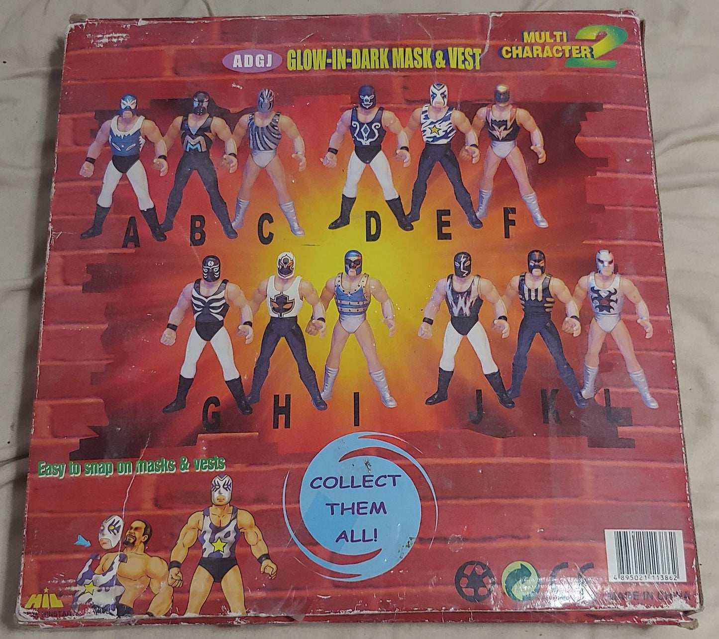 2000 Hinstar International Wrestling Bootleg/Knockoff Series 2 Luchadores with Ring