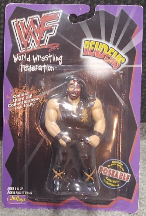 1998 WWF Just Toys Bend-Ems Canadian Champions Mankind