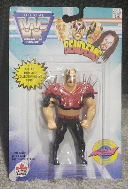 1998 WWF Just Toys Bend-Ems Canadian Series 6 Hawk