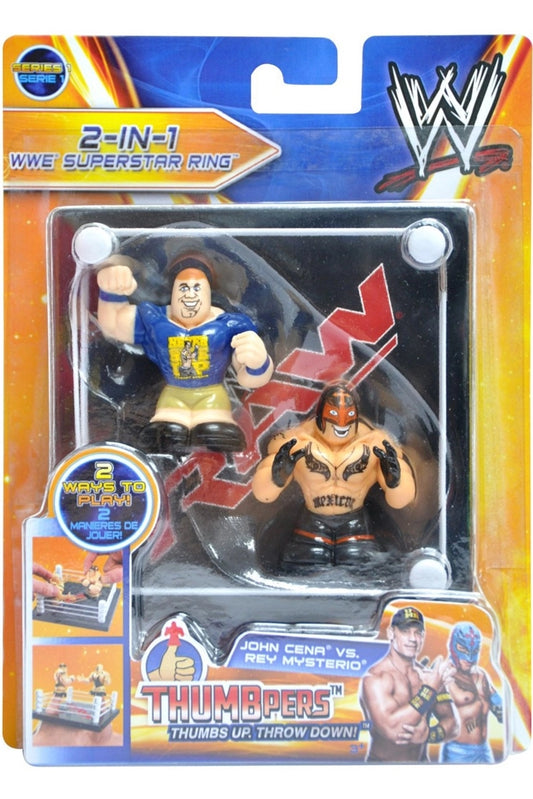 2013 WWE Wicked Cool Toys Thumbpers Series 1 WWE Superstar Ring: John Cena vs. Rey Mysterio