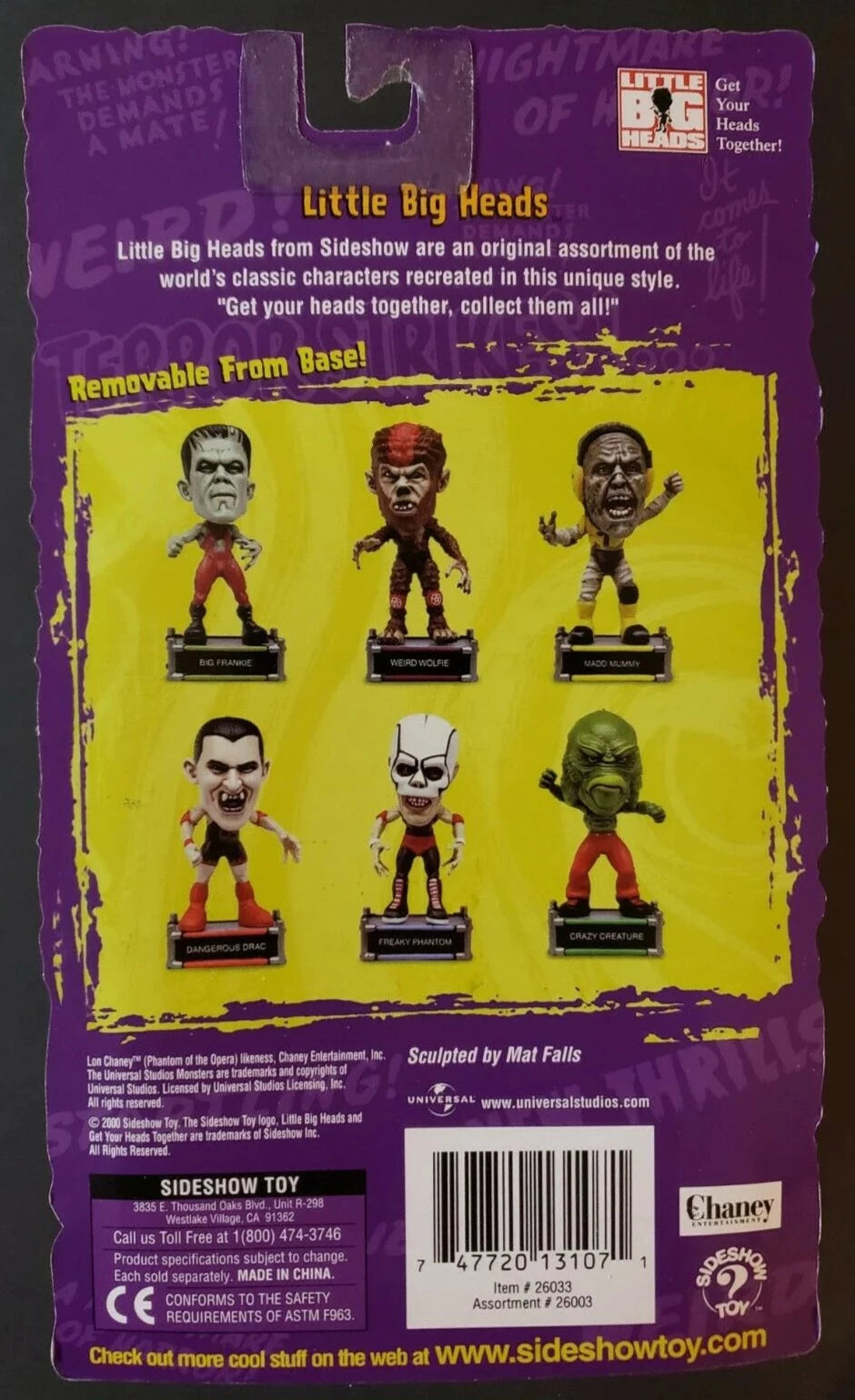 2000 Sideshow Toy Universal Monsters Little Big Head Wrestlers Madd Mummy