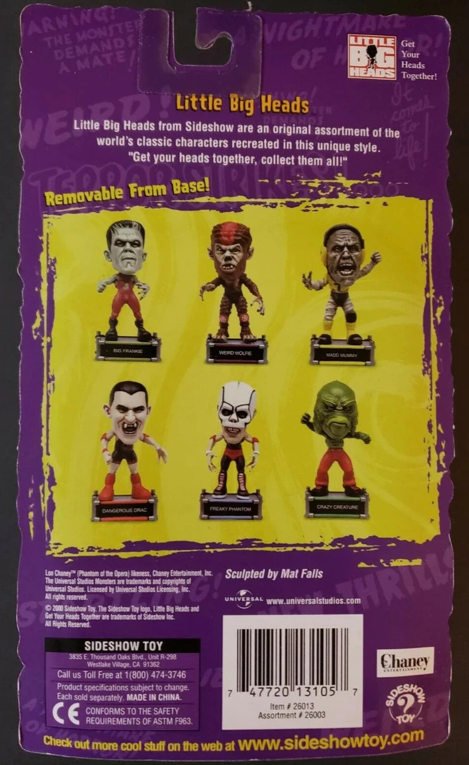 2000 Sideshow Toy Universal Monsters Little Big Head Wrestlers Big Frankie