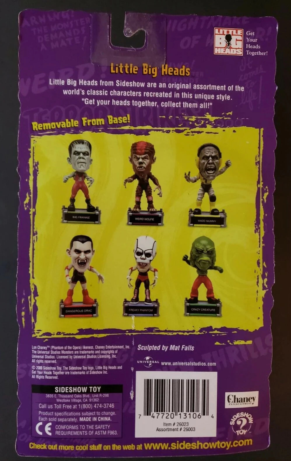 2000 Sideshow Toy Universal Monsters Little Big Head Wrestlers Weird Wolfie