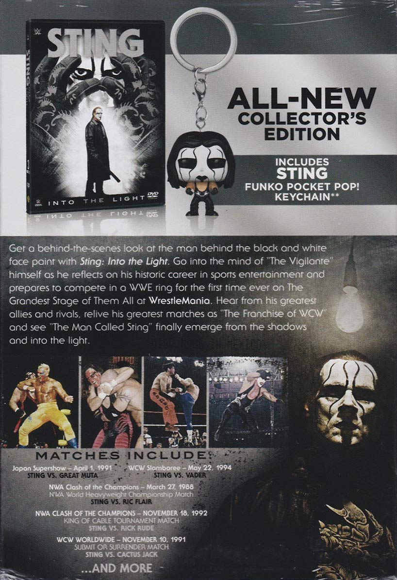 2018 WWE "Sting: Into the Light" DVD With Funko Pocket POP! Keychain