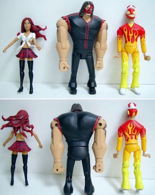 Unreleased Total Nonstop Action [TNA] Wrestling Impact! Marvel Toys Animated Christy Hemme, Abyss & Curry Man