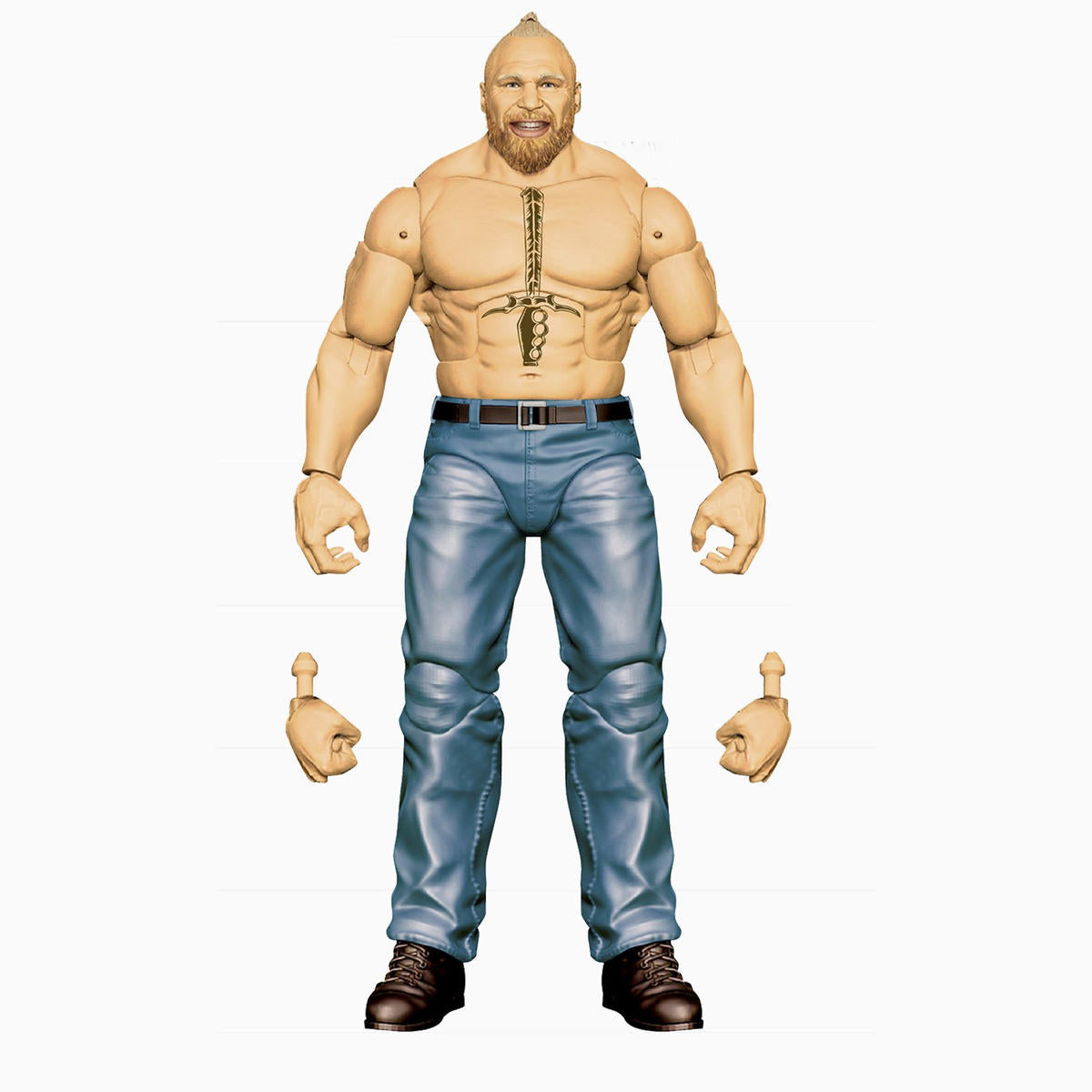 2022 WWE Mattel Amazon Exclusive Elite Collection Tribal Chief vs. Beast 3-Pack: Roman Reigns, Paul Heyman & Brock Lesnar