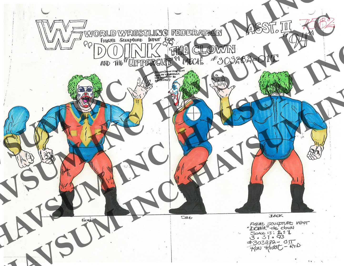 Unreleased WWF Hasbro Orange Card Series 12 Doink the Clown