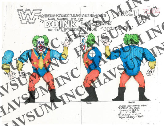 Unreleased WWF Hasbro Orange Card Series 12 Doink the Clown