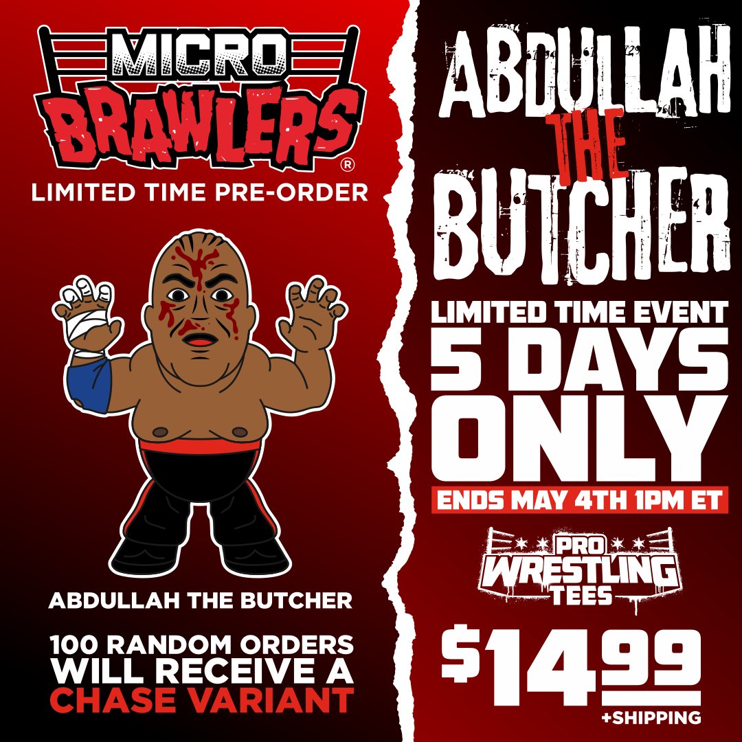 2022 Pro Wrestling Tees Micro Brawlers Limited Edition Abdullah the Butcher