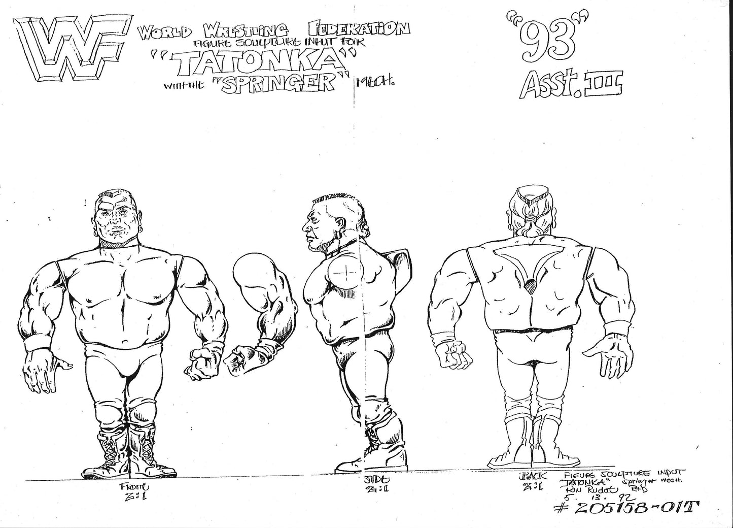 1993 WWF Hasbro Series 6 Tatanka with Tomahawk Tackle!