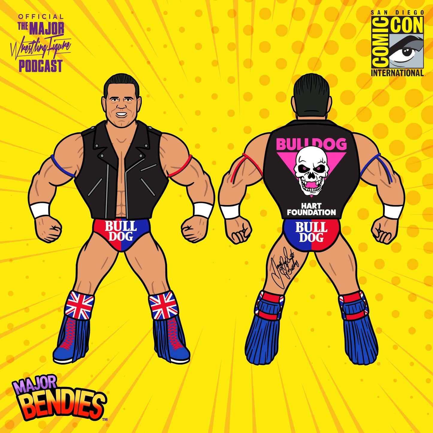 2023 Major Wrestling Figure Podcast Major Bendies Series 4 British Bulldog