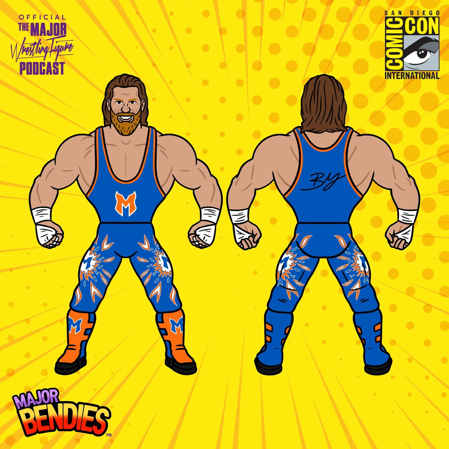 2023 Major Wrestling Figure Podcast Major Bendies Pro Wrestling Tees Exclusive Brian Myers
