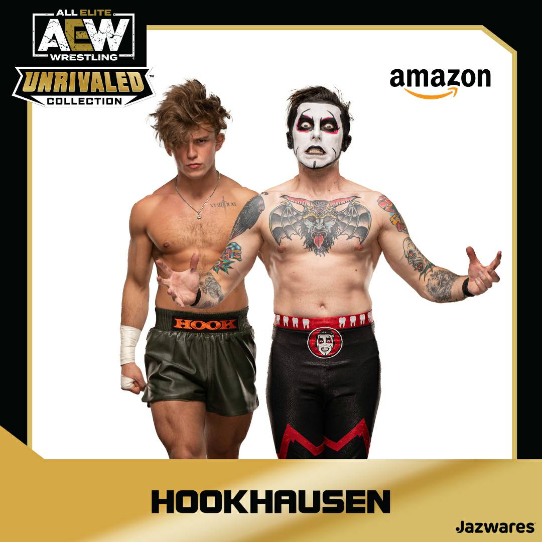 2023 AEW Jazwares Unrivaled Collection Amazon Exclusive Hook & Danhausen Tag Team Pack