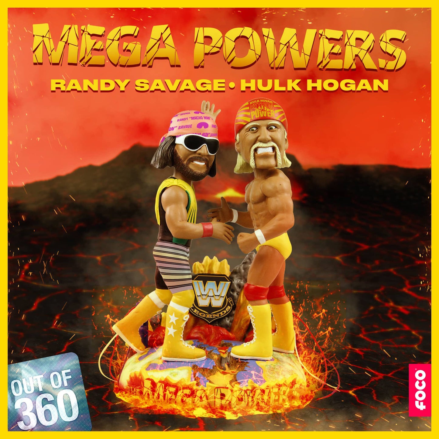 2023 WWE FOCO Bobbleheads Mega Powers Team Tag Team Dual Bobblehead: Randy Savage & Hulk Hogan
