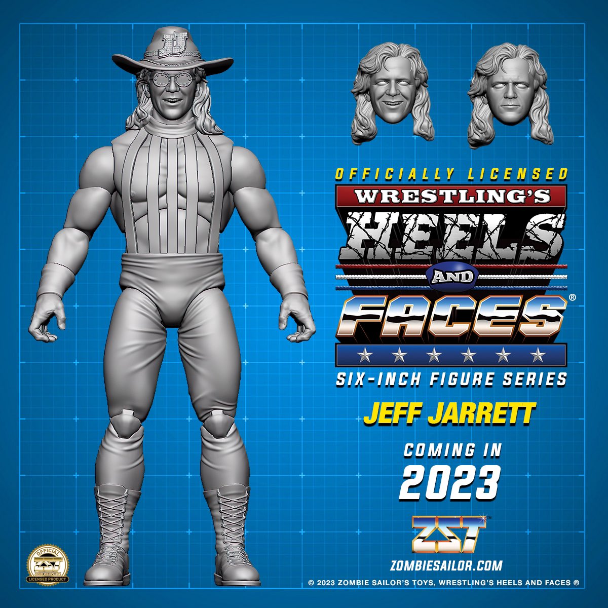 2025 Zombie Sailor's Toys Wrestling's Heels & Faces Pinnacle Collection Series 1 #01 Jeff Jarrett