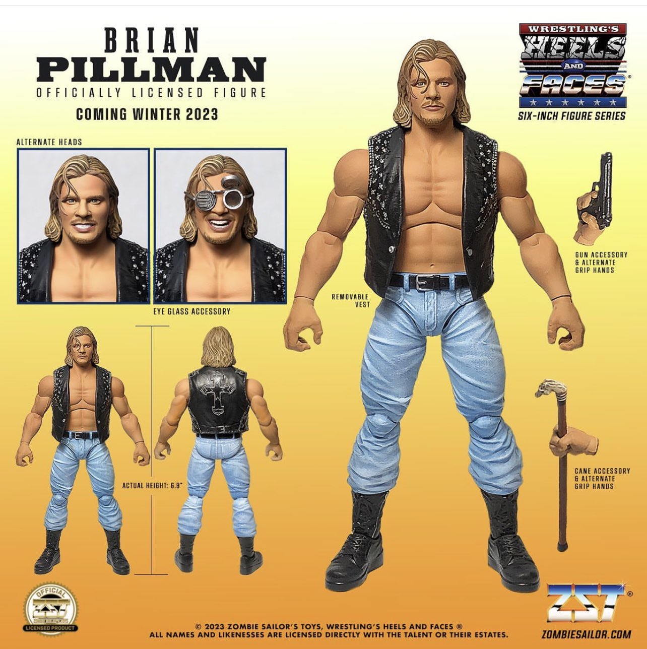 2025 Zombie Sailor's Toys Wrestling's Heels & Faces Pinnacle Collection Series 1 #04 Brian Pillman