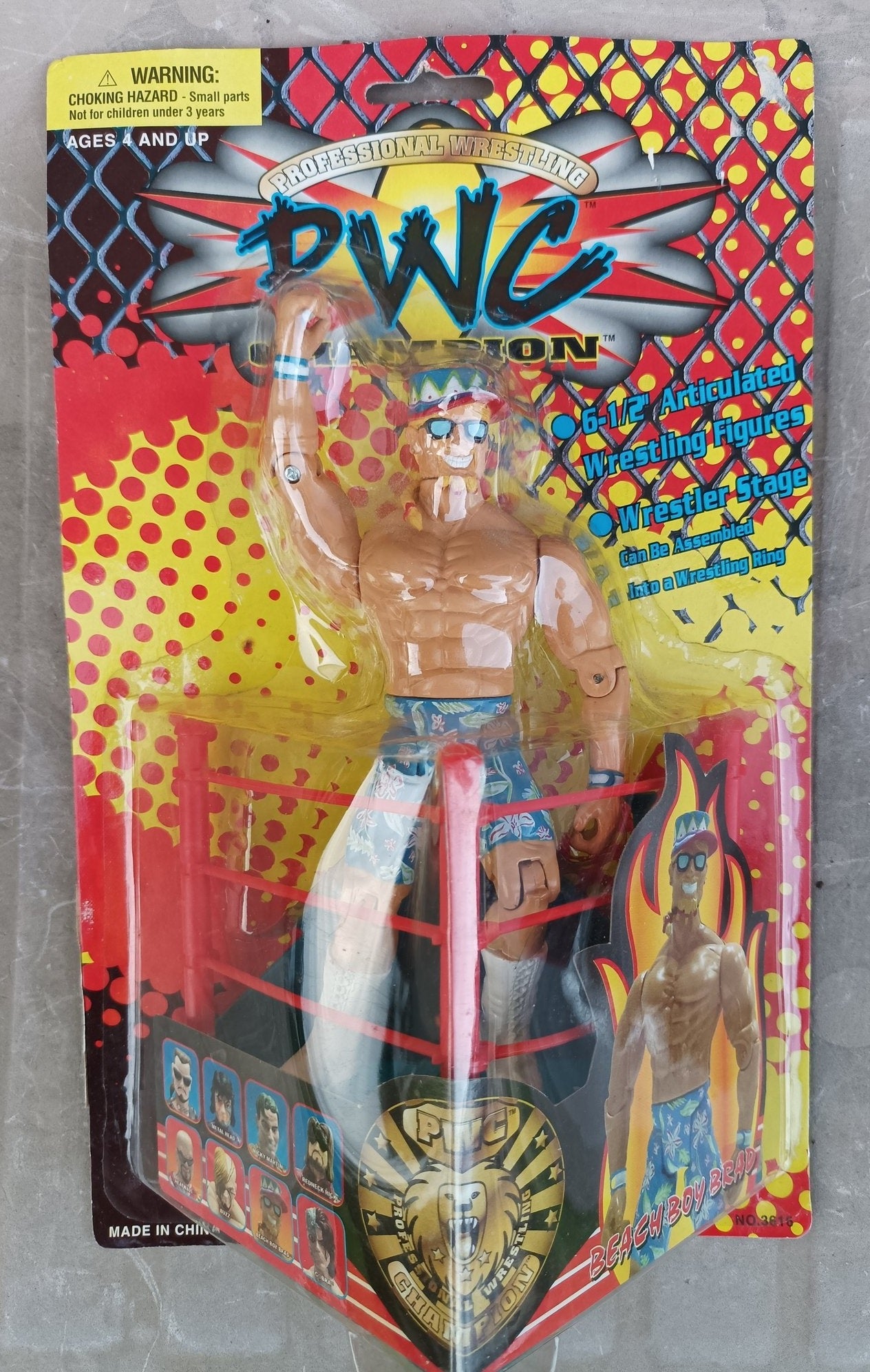 2001 Sunco Ltd. Professional Wrestling Champion Bootleg/Knockoff Beach Boy Brad