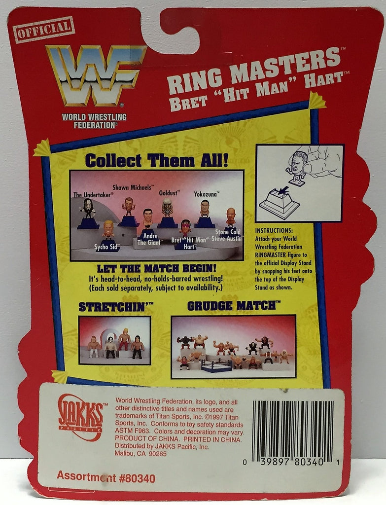1997 WWF Playmates Toys Ring Masters Bret "Hit Man" Hart