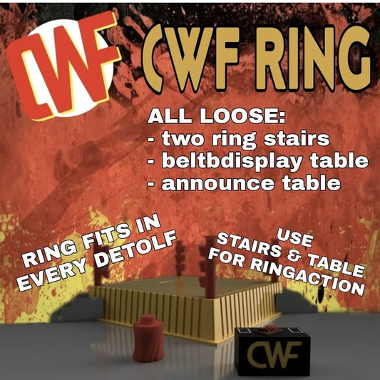 Unreleased Official Championship Wrestling Figures Ring [Blue]