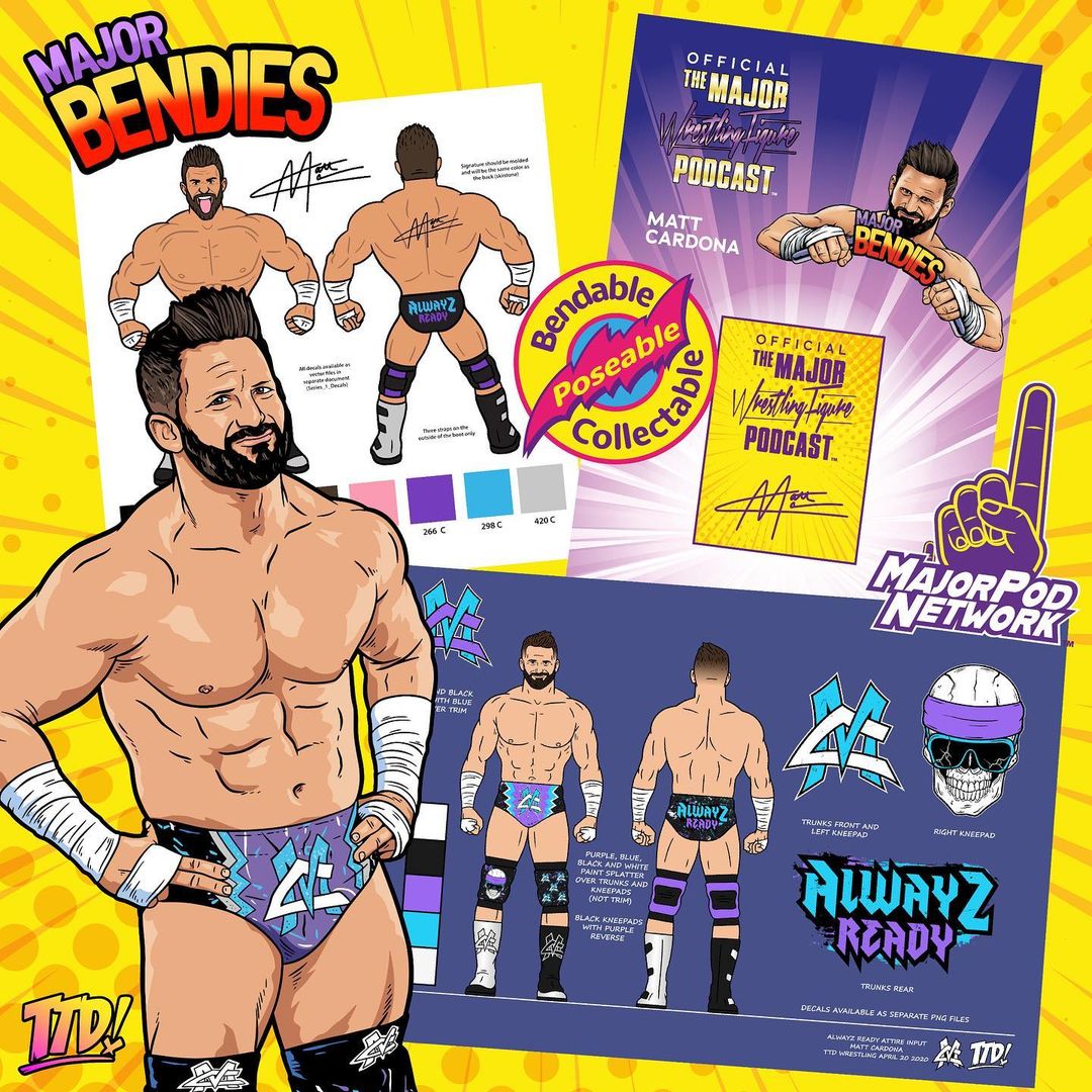 2021 Major Wrestling Figure Podcast Major Bendies Series 1 Matt Cardona