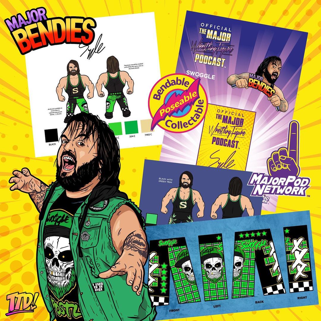 2021 Major Wrestling Figure Podcast Major Bendies Series 1 Swoggle