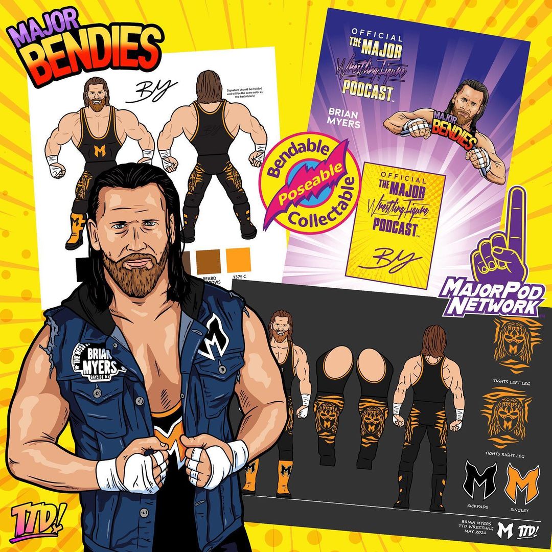2021 Major Wrestling Figure Podcast Major Bendies Series 1 Brian Myers
