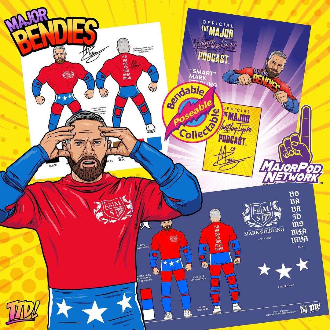 2021 Major Wrestling Figure Podcast Major Bendies Series 1 "Smart" Mark Sterling
