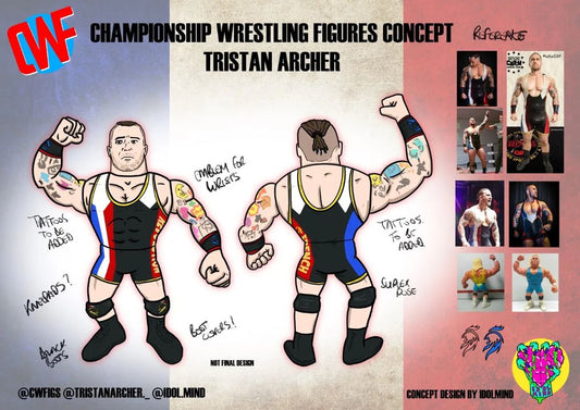 Unreleased Official Championship Wrestling Figures "The French Revolution" Tristan Archer
