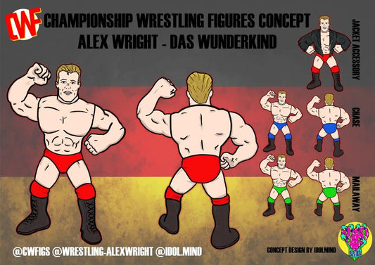 Unreleased Official Championship Wrestling Figures "Das Wunderkind" Alex Wright Mailaway [With Green Trunks]