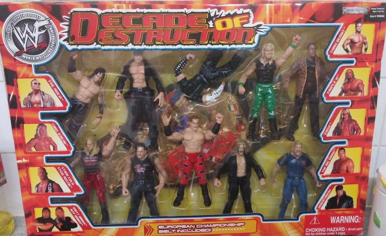 WWF Jakks Pacific Titantron Live UK Exclusive "Decade of Destruction " Box Set with European Championship